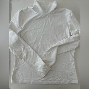 St John Caviar Women’s White Turtleneck Long Sleeve Top Large Soft Stretchy